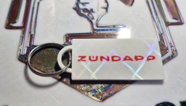 Zündapp Schlüsselanhänger weiß / Roter mit Schrift - Hologramm Effekt aus TPU